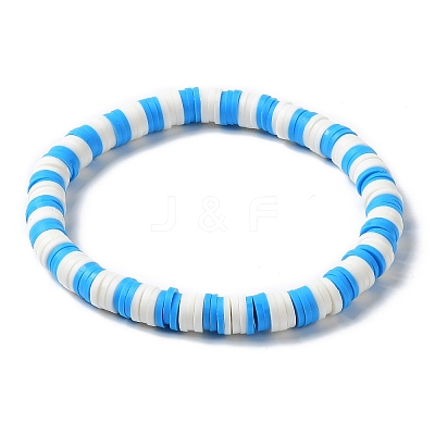 7Pcs 7 Style Polymer Clay Heishi Surfer Stretch Bracelets Set BJEW-SW00088-01-1