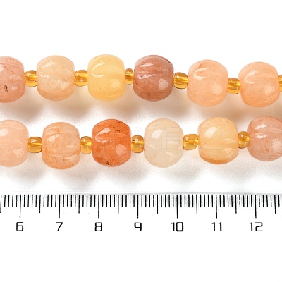 Natural Golden Silk Jade Beads Strands G-B135-B01-02-1