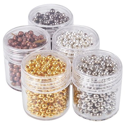 5 Box Iron Round Spacer Beads IFIN-X0001-03-B-1