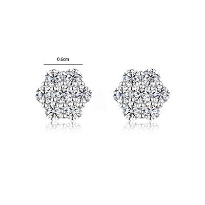 925 Sterling Silver Pave Moissanite Stud Earrings for Women SX7074-1-1