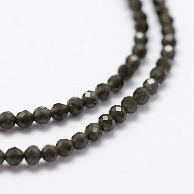 Natural Obsidian Beads Strands G-K185-15-1