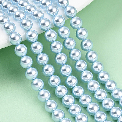 Baking Paint Pearlized Glass Pearl Bead Strands HY-N002-5mm-A05-1
