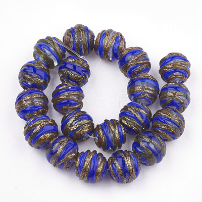 Handmade Gold Sand Lampwork Beads LAMP-T006-03A-1