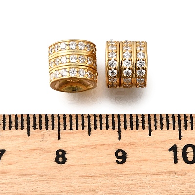 925 Sterling Silver Micro Pave Clear Cubic Zirconia Beads STER-F061-03B-G-1