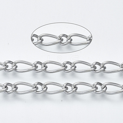 Tarnish Resistant 304 Stainless Steel Curb Chains CHS-S001-07A-P-1