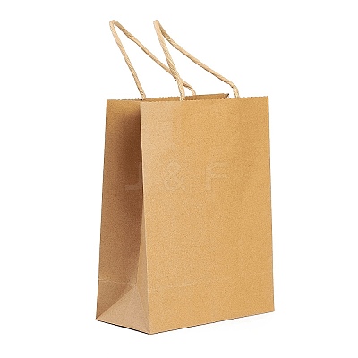 DIY Rectangle with Tiger Pattern Kraft Paper Bag Making Set DIY-F079-07-1