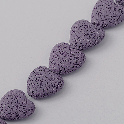 Dyed Natural Lava Rock Bead Strands G917-4-1