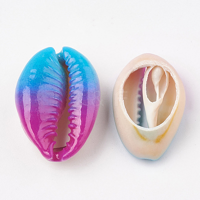 Spray Paint Cowrie Shell Beads SHEL-S274-01A-1