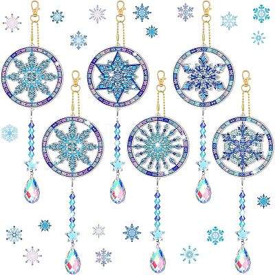 DIY Christmas Snowflake Pendant Decoration Diamond Painting Kits WG77635-01-1