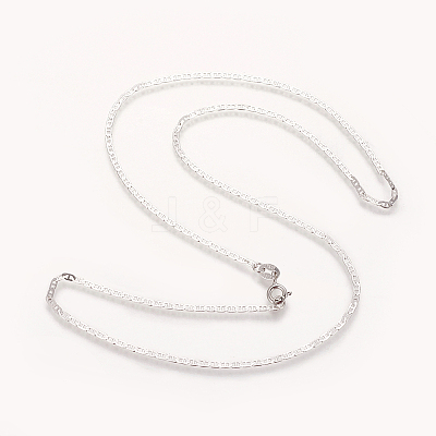 Anti-Tarnish Rhodium Plated 925 Sterling Silver Mariner Link Chain Necklaces STER-L059-11P-1