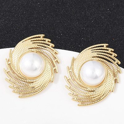 304 Stainless Steel Stud Earrings EJEW-G423-31D-G-1