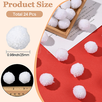 24Pcs Wool Soft Pompom Ball DIY-SC0031-31A-03-1