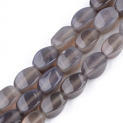 Natural Grey Agate Beads Strands G-S359-125-1