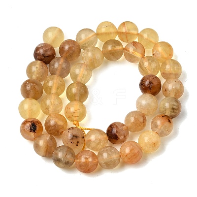 Natural Yellow Fluorite Beads Strands G-K340-A03-10mm-02-1