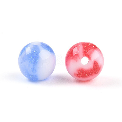 Two Tone Opaque Resin Beads X1-RESI-N042-10mm-16-1