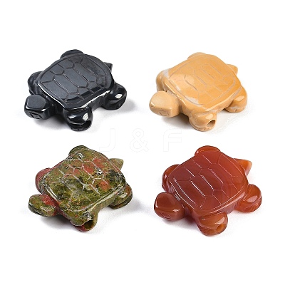 Synthetic Non-magnetic Hematite/Natural Mookaite/Natural Red Agate/Natural Unakite Carved Beads G-K383-18-1