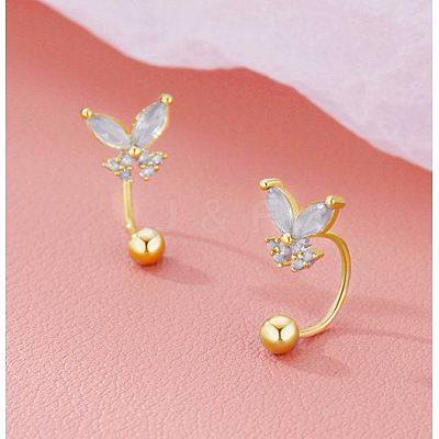 Brass Pave Cubic Zirconia Cartilage Earrings FS-WGB6258-02-1
