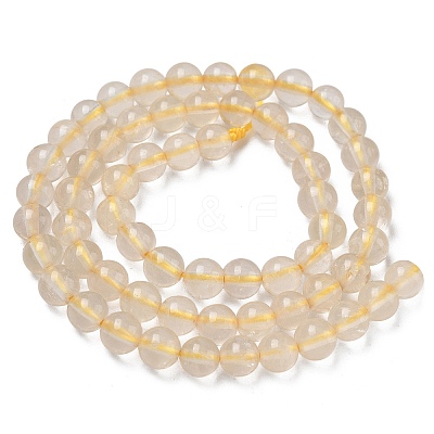 Natural Lemon Quartz(Heated) Beads Strands G-K365-F02-6mm-1