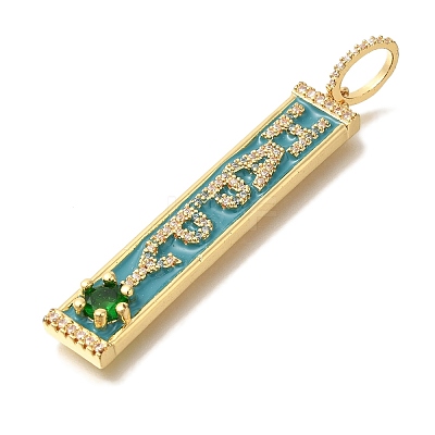 Brass Micro Pave Cubic Zirconia Pendants KK-K389-042G-1