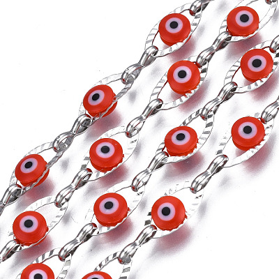 304 Stainless Steel Textured Oval Cable Chains CHS-T003-33P-04-1