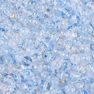 Baking Paint Transparent Glass Beads DGLA-T004-08D-1