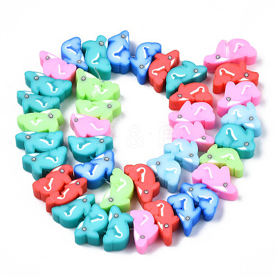 Handmade Polymer Clay Beads Strands CLAY-N008-059-1