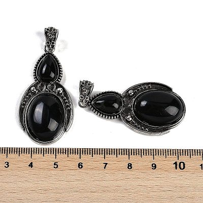 Natural Obsidian Pendants G-I370-08AS-10-1