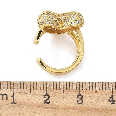 Brass Micro Pave Clear Cubic Zirconia Cuff Earrings EJEW-F359-13G-1