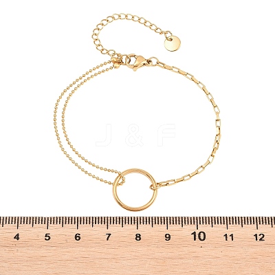 304 Stainless Steel Ball Chain & Box Chain Bracelets BJEW-D460-02G-1