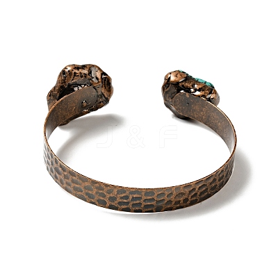 Natural Turquoise Irregular Nugget Open Cuff Bangle G-D468-12R-1