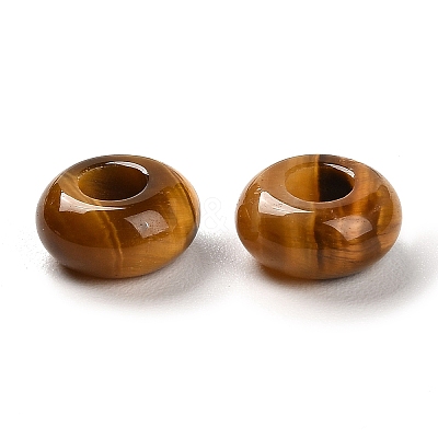 Natural Tiger Eye European Beads G-R488-02G-1