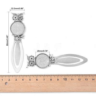 Owl Vintage Tibetan Style Alloy Bookmarks Cabochon Settings X-TIBE-Q032-28AS-NR-1