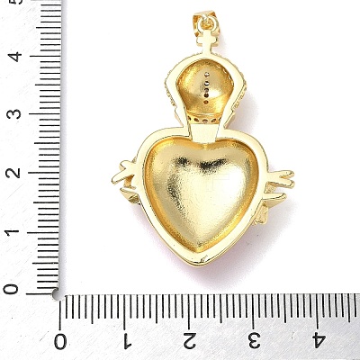 Brass Cubic Zirconia & Enamel Pendants KK-L253-24G-04-1