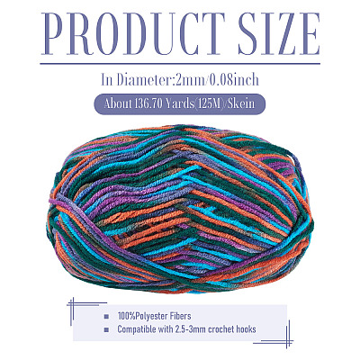 Polyester Fibers Knitting Yarn DIY-TADJ0002-005D-1