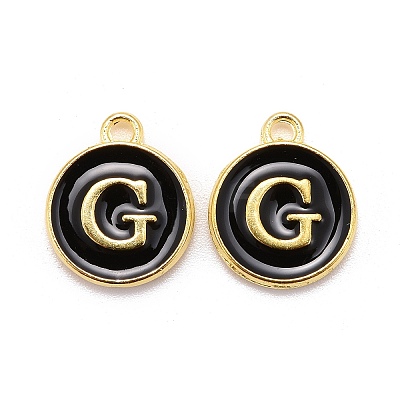 Golden Plated Alloy Charms LS-ENAM-S118-02G-1