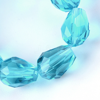 Transparent Glass Bead Strands GLAA-R024-6x8mm-11-1