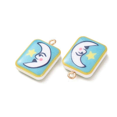 Printed Alloy with Acrylic Pendants AL-CBAE25B-02B-G-1