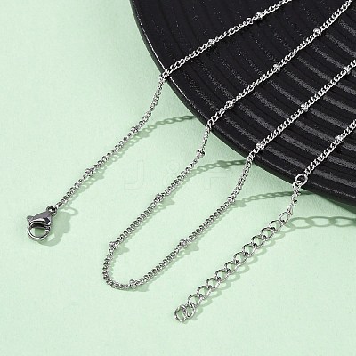 2MM 304 Stainless Steel Satellite Chain Necklaces NJEW-T016-24P-1