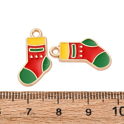 Christmas Alloy Enamel Pendants ENAM-K080-01F-G-1