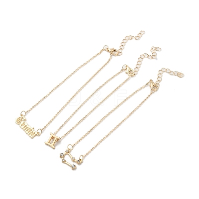 3Pcs Alloy Rhinestones Anklets LS-AJEW-S083-01G-06-1