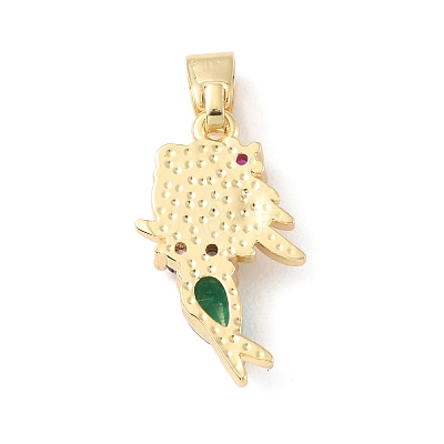 Brass Micro Pave Cubic Zirconia Pendants KK-P233-02G-1