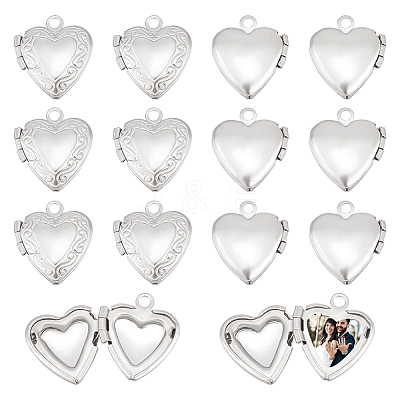 316 Stainless Steel Locket Pendants STAS-UN0055-04-1