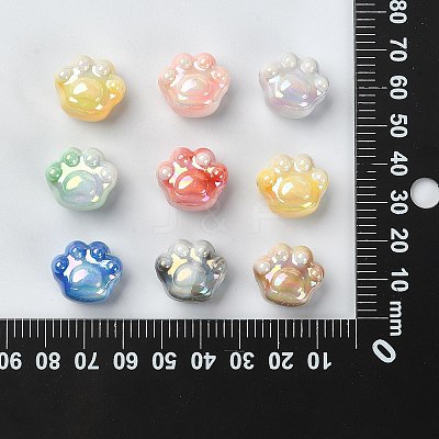 100Pcs UV Plating Acrylic Beads PACR-CJ0001-20-1