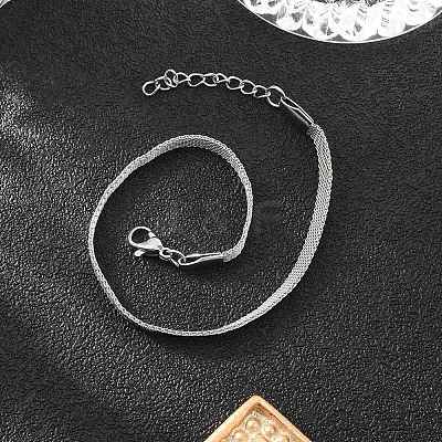 Tarnish Resistant Stainless Steel Network Chains/Mesh Bracelets Bracelets BJEW-I274-13S-1