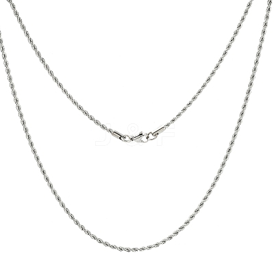 Tarnish Resistant 304 Stainless Steel Necklaces Unisex Rope Chain Necklaces NJEW-507L-10-1