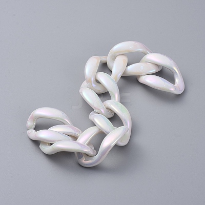 Handmade Acrylic Imitation Pearl Curb Chains AJEW-JB00521-1
