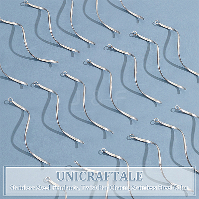 40Pcs 304 Stainless Steel Pendants STAS-UN0060-38-1