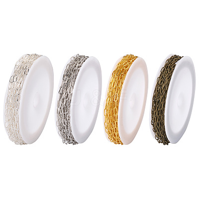 20m 4 Colors Brass Paperclip Chains CHC-CD0001-01-1