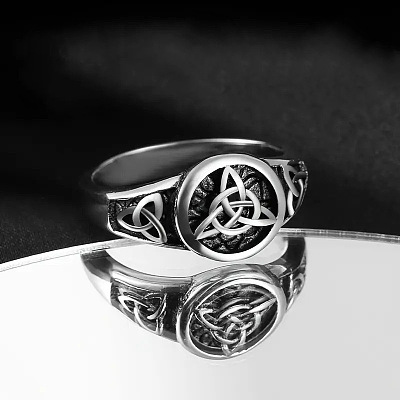 Round with Knot Pattern Brass Finger Rings FS-WG1EEAC-05-1