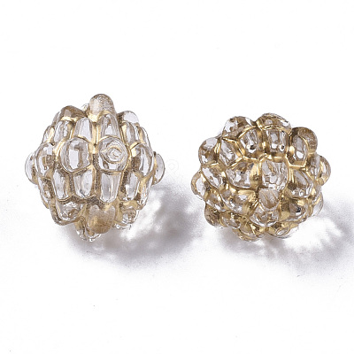 Plating Transparent Acrylic Beads PACR-N008-02-1